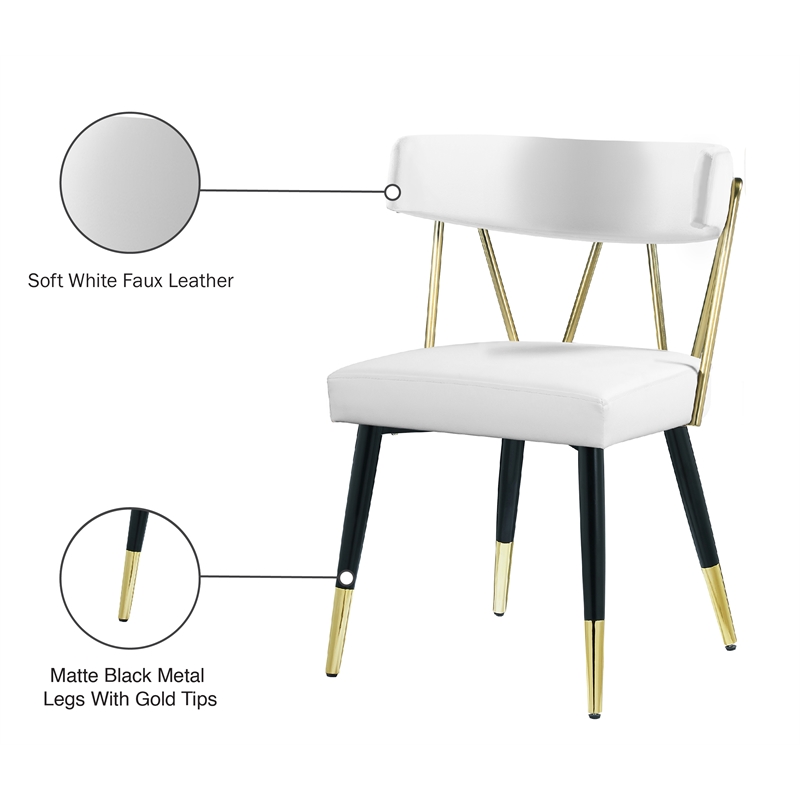 Meridian Furniture Rheingold White Vegan Leather Dining Chair (Set of 2)