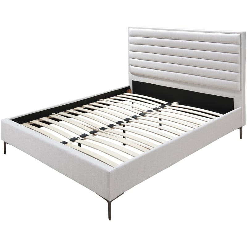 Meridian Furniture Hunter Cream Linen Full Bed