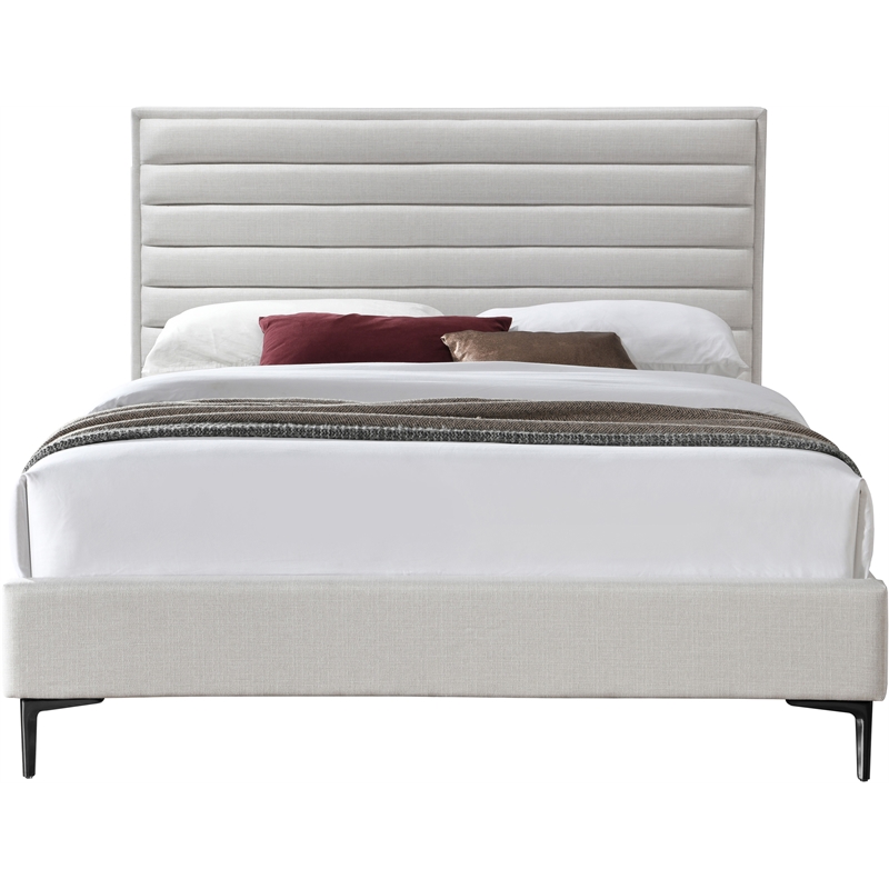 Meridian Furniture Hunter Cream Linen King Bed