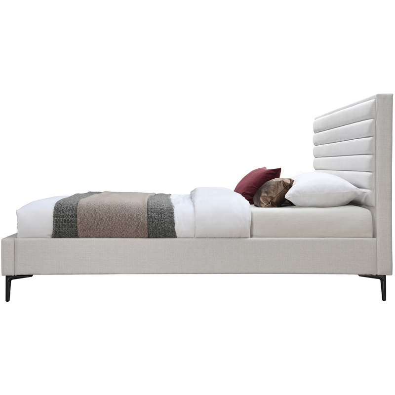 Meridian Furniture Hunter Cream Linen King Bed