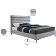 Meridian Furniture Hunter Grey Linen Full Bed