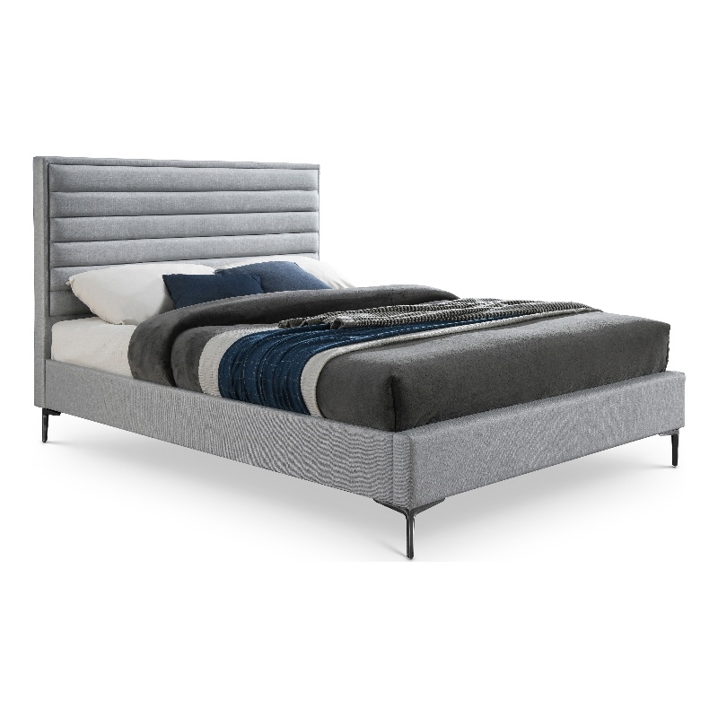 Meridian Furniture Hunter Grey Linen King Bed