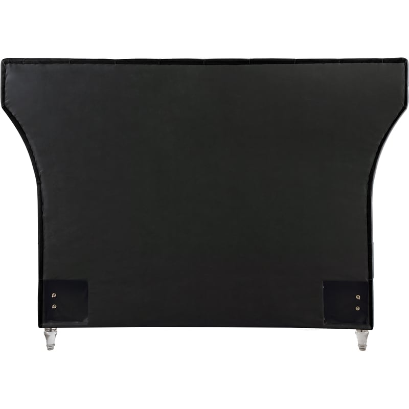 Meridian Furniture Kira Black Velvet Queen Bed