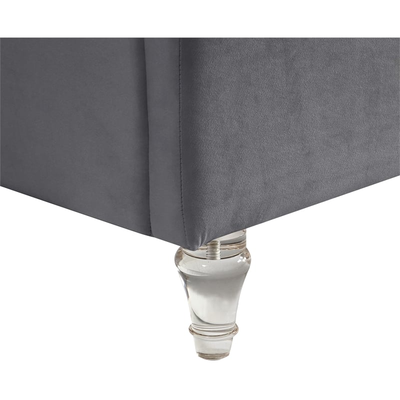 Meridian Furniture Kira Grey Velvet King Bed