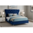 Meridian Furniture Kira Navy Velvet King Bed