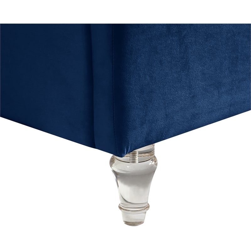 Meridian Furniture Kira Navy Velvet King Bed