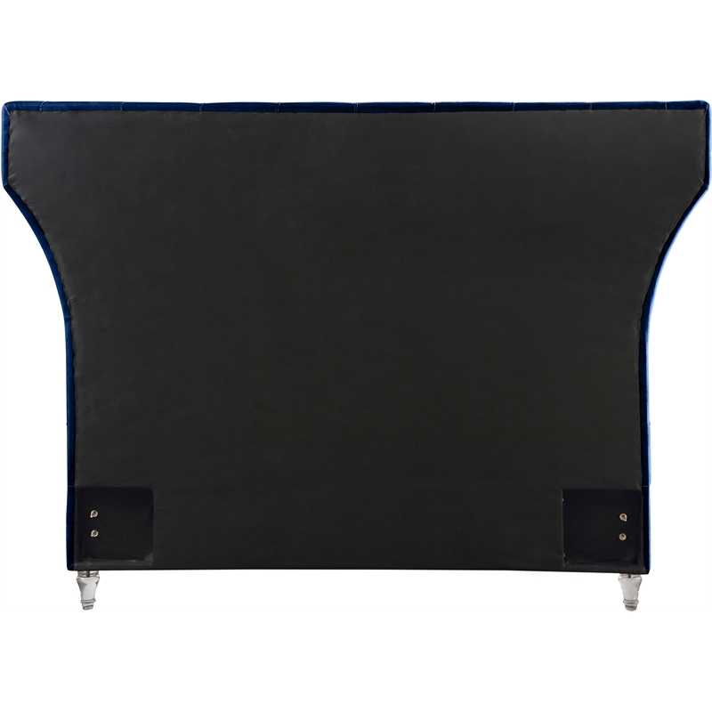 Meridian Furniture Kira Navy Velvet Queen Bed