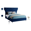 Meridian Furniture Kira Navy Velvet Queen Bed