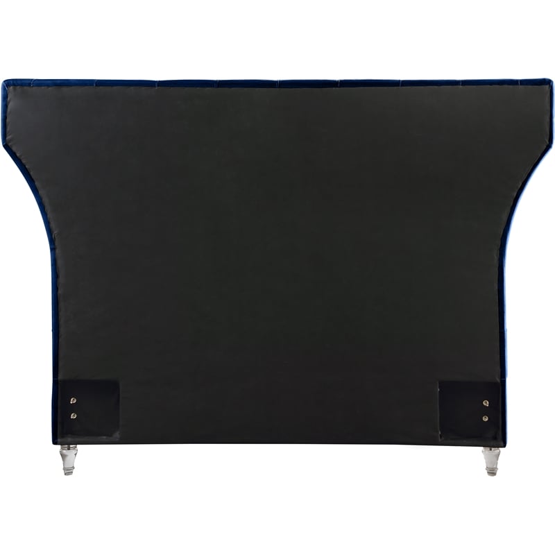 Meridian Furniture Kira Navy Velvet Queen Bed