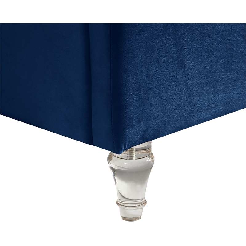 Meridian Furniture Kira Navy Velvet Queen Bed