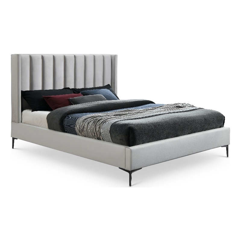 Meridian Furniture Nadia Cream Velvet King Bed