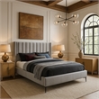 Meridian Furniture Nadia Cream Velvet Queen Bed