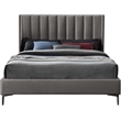 Meridian Furniture Nadia Grey Velvet King Bed