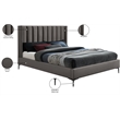 Meridian Furniture Nadia Grey Velvet King Bed