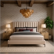 Meridian Furniture Nadia Pink Velvet King Bed