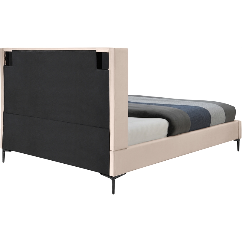 Meridian Furniture Nadia Pink Velvet King Bed