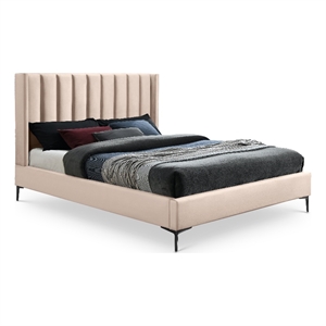 Meridian Furniture Nadia Pink Velvet Queen Bed