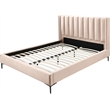 Meridian Furniture Nadia Pink Velvet Queen Bed