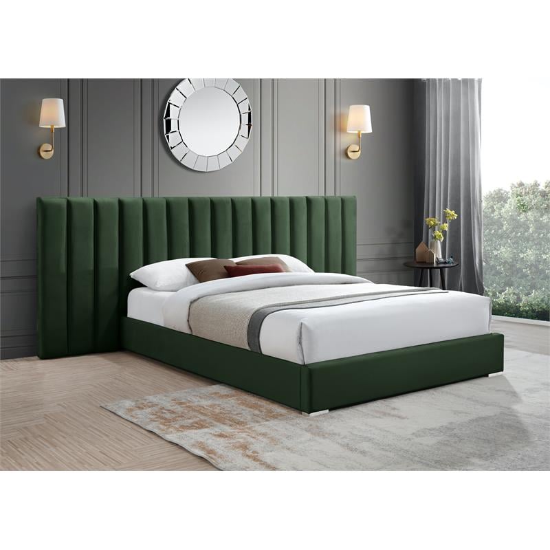 Meridian Furniture Pablo Green Velvet Queen Bed