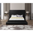 Meridian Furniture Revel Black Velvet Queen Bed
