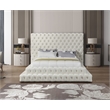 Meridian Furniture Revel Cream Velvet Queen Bed