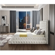 Meridian Furniture Revel Cream Velvet Queen Bed