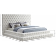 Meridian Furniture Revel Cream Velvet Queen Bed