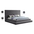 Meridian Furniture Revel Grey Velvet King Bed