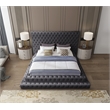 Meridian Furniture Revel Grey Velvet King Bed