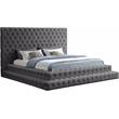 Meridian Furniture Revel Grey Velvet King Bed