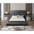 Meridian Furniture Revel Grey Velvet Queen Bed
