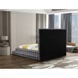Meridian Furniture Revel Grey Velvet Queen Bed