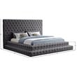 Meridian Furniture Revel Grey Velvet Queen Bed