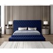 Meridian Furniture Revel Navy Velvet King Bed