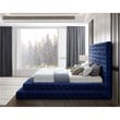 Meridian Furniture Revel Navy Velvet King Bed