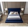 Meridian Furniture Revel Navy Velvet King Bed