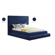 Meridian Furniture Revel Navy Velvet Queen Bed