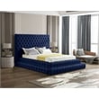 Meridian Furniture Revel Navy Velvet Queen Bed