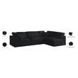 Meridian Furniture Plush Black Velvet Standard Modular Sectional