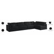 Meridian Furniture Plush Black Velvet Standard Modular Sectional