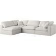 Meridian Furniture Plush Velvet Standard Modular Sectional w/Pillows in Cream