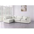 Meridian Furniture Plush Velvet Standard Modular Sectional w/Pillows in Cream