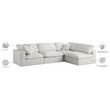 Meridian Furniture Plush Velvet Standard Modular Sectional w/Pillows in Cream