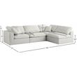 Meridian Furniture Plush Velvet Standard Modular Sectional w/Pillows in Cream