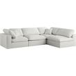 Meridian Furniture Plush Velvet Standard Modular Sectional w/Pillows in Cream