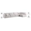 Meridian Furniture Plush Cream Velvet Standard Modular Sectional