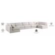 Meridian Furniture Plush Cream Velvet Standard Modular Sectional