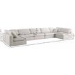 Meridian Furniture Plush Cream Velvet Standard Modular Sectional