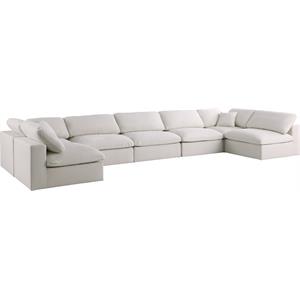 Meridian Furniture Plush Cream Velvet Standard Modular Sectional