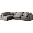 Meridian Furniture Plush Grey Velvet Standard Modular Sectional